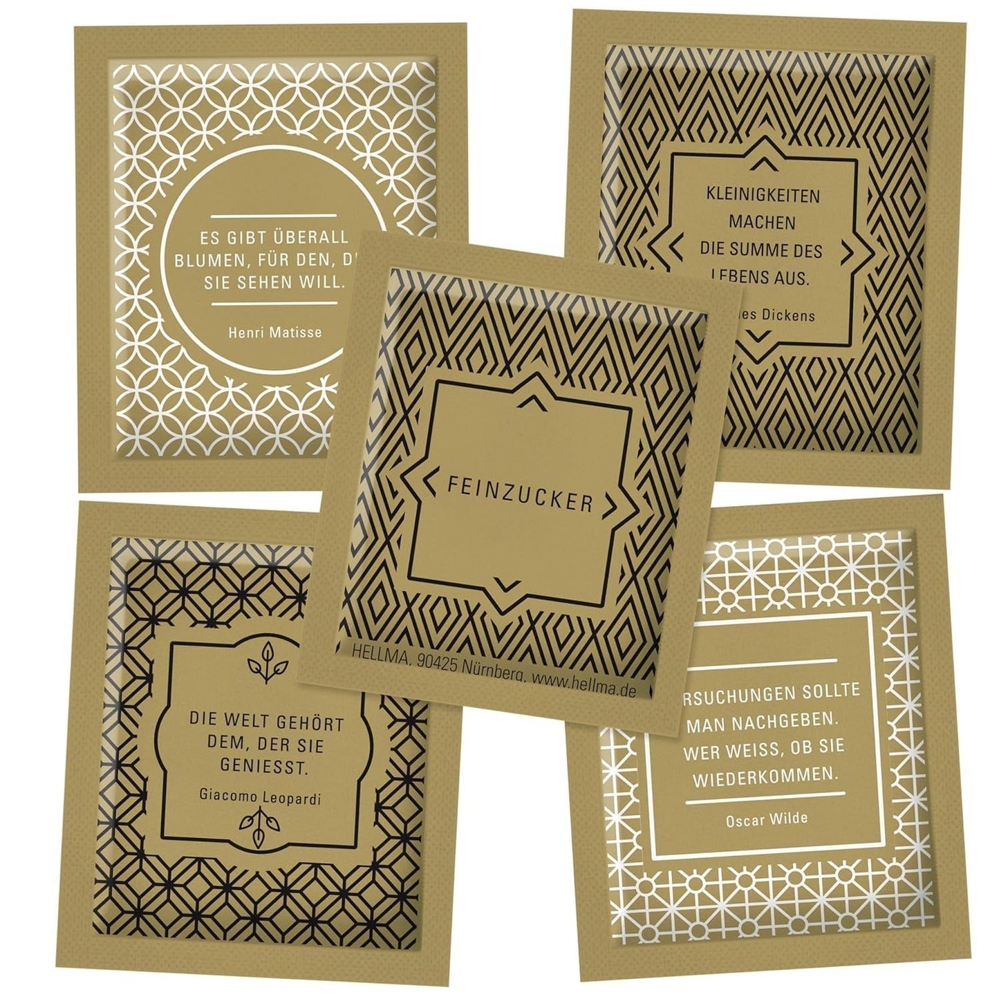 Hellma Zucker-Sachets Goldline 750 Stk. Je 3,6 G – 3,6 Kg Vorrats-Box - Zuckertütchen Einzeln, Für Kaffee Oder Tee Indulcitori Naty Shop