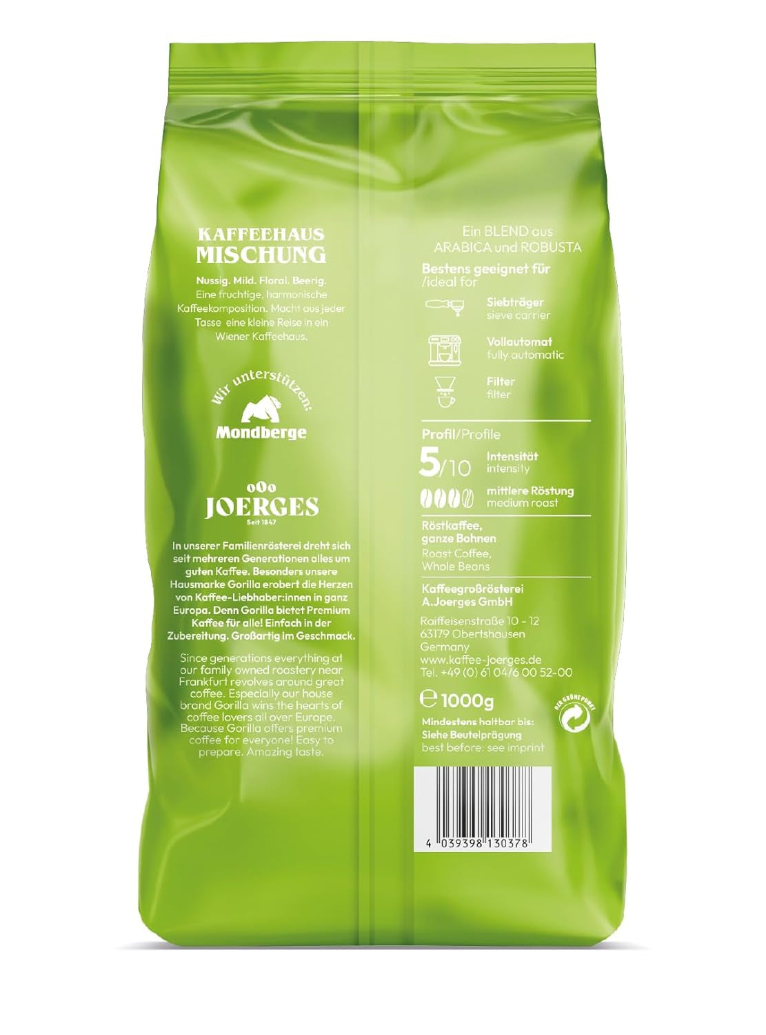 Amestec de cafea Joerges, 1 kg (Ambalajul poate varia) (Pachet de 2)
