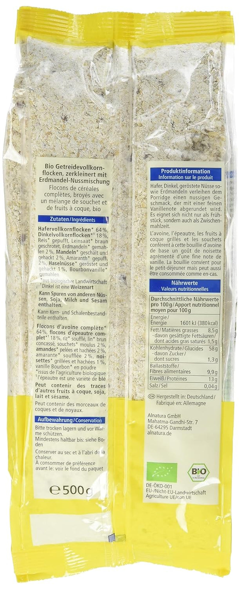 Bază de terci organic din ovăz și spelta, 500g (pachet de 3)