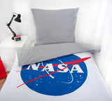 Set de lenjerie de pat NASA, bumbac/renforcé, gri/alb Lenjerie de pat - copii Naty Shop