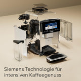 Espressor complet automat SIEMENS EQ900 TQ905D03, control prin aplicație, afișaj complet tactil, mod barista, reducere a zgomotului, până la 10 profiluri, râșniță premium, curățare automată cu abur, 1500 W, oțel inoxidabil