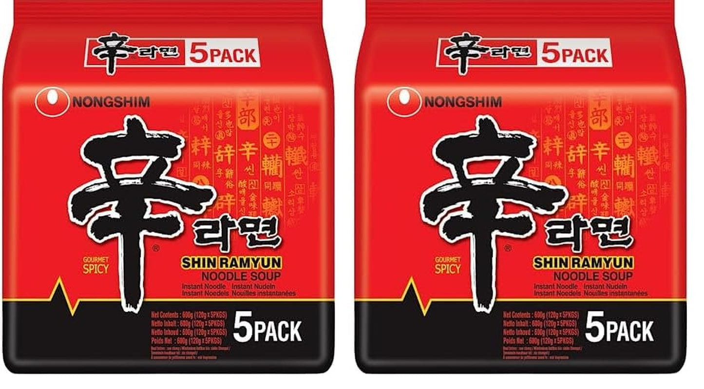 Nongshim - Tăiței instant Shin Ramyun - Pachet multiplu (20 x 120g) - Designul produsului poate varia