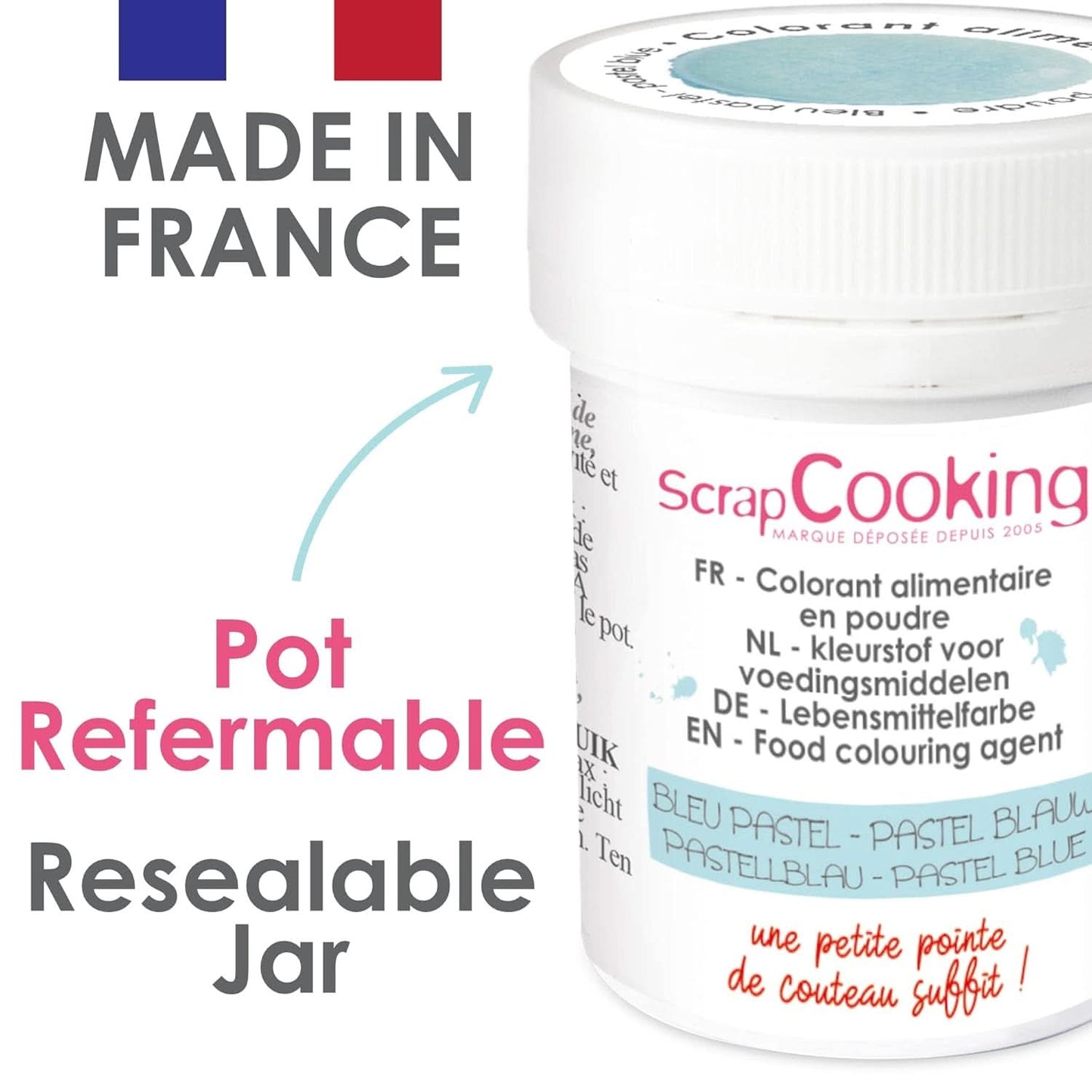 Scrapcooking, colorant alimentar pudră, albastru pastel, 5 grame Naty Shop
