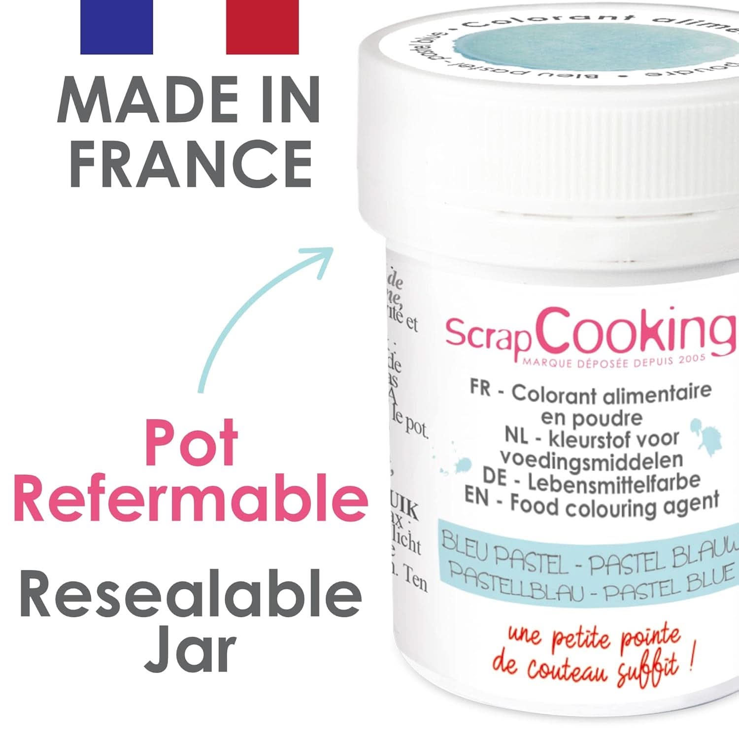 Scrapcooking, colorant alimentar pudră, albastru pastel, 5 grame Naty Shop