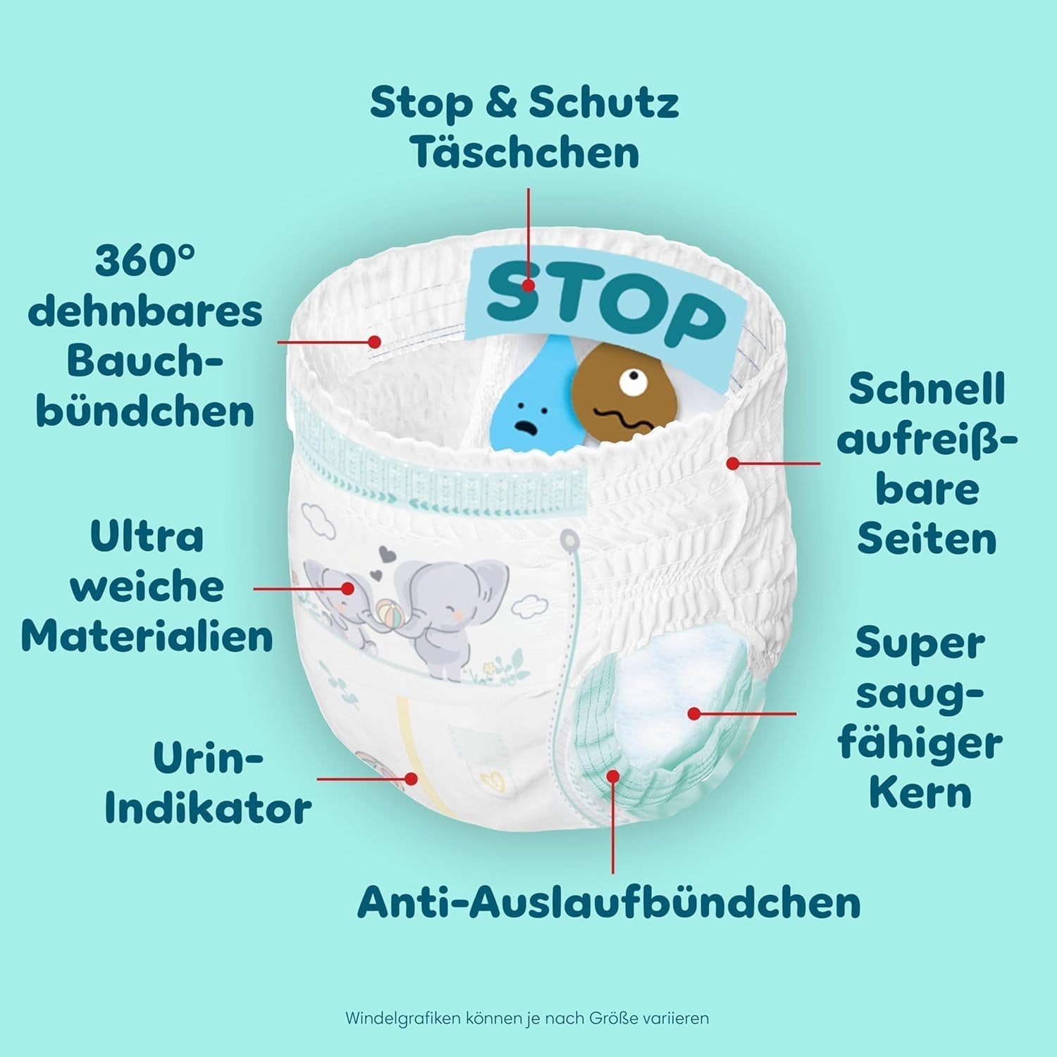 Scutece Pampers Premium Protection Pants mărimea 7, 123 scutece, 15 kg+, cu ajustare la 360° și manșete moi anti-scurgere pentru confort și protecție optime