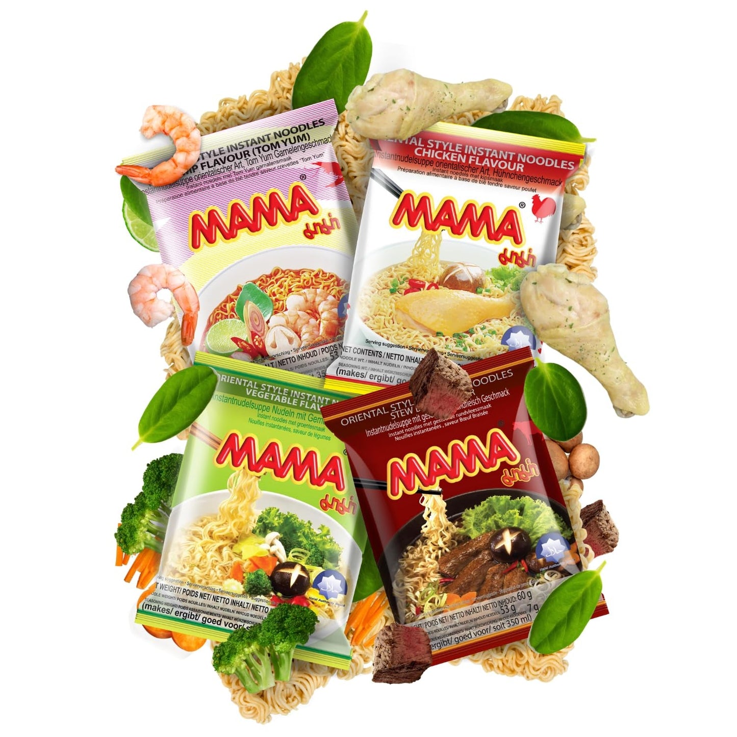 MAMA - Tăiței Instant cu Pui - Pachet Multiplu (30 X 55 GR)