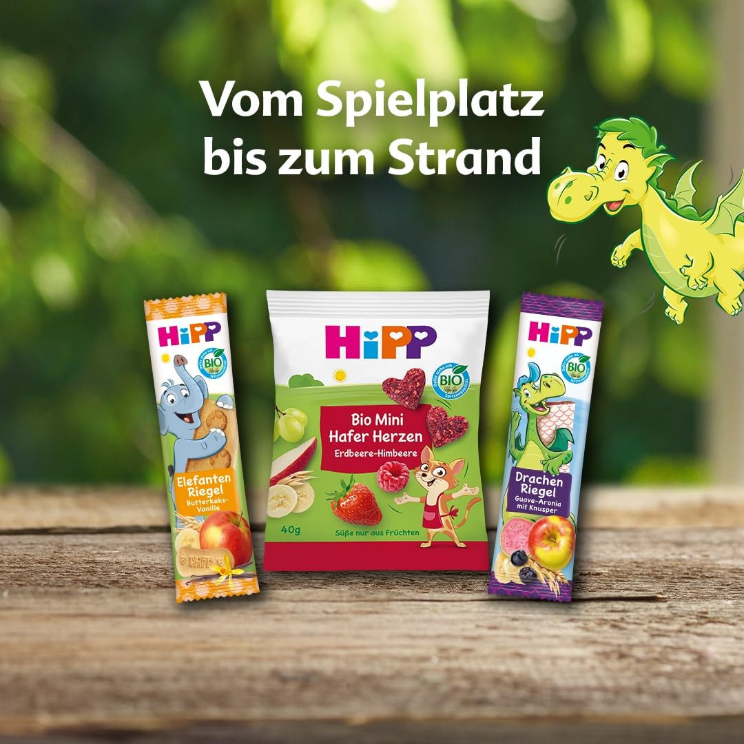 Batoane HiPP Leopard cu iaurt și cireșe în banană (22 x 23g), de la 1 an, îndulcite doar cu fructe, de cea mai bună calitate organică
