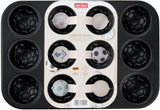 Zenker 12Er Muffinform – Muffinbackblech Für Muffins Und Cupcakes Aus Der Serie Soccer Baking– Hitzebeständiges 12Er Muffinblech Mit Antihaftbeschichtung, Schwarz Matrite si tavi pentru copt Naty Shop