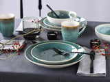 Creatable, seria Caldera, set de veselă din gresie, potrivit pentru mașina de spălat vase și cuptorul cu microunde, producție de calitate (set combinat verde, format din 8 piese)