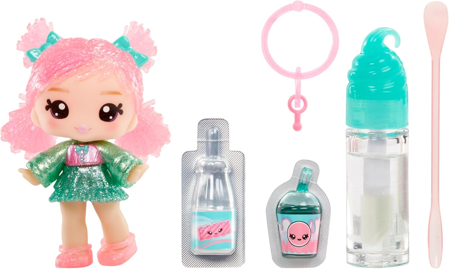 Păpușa Yummiland pentru luciu de buze - Susie Sour Straw - Include set de luciu de buze DIY, Potrivit pentru copii cu vârsta de 4 ani și peste, Seria 2