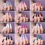 FANDAMEI 12 culori 288 buc unghii artificiale netede, balerină lungă, unghii false tip sicriu, vârfuri de unghii acrilice, balerină lungă pentru unghii artificiale