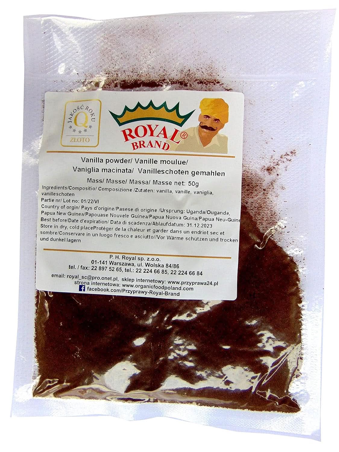 Pulbere de vanilie 50 G, pulbere de vanilie măcinată 100% pură Arome Naty Shop