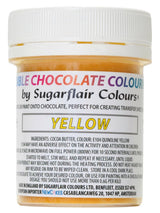 Colorant alimentar Sugarflair Chocolate Colorant alimentar galben pentru ciocolată - Unt de cacao organic colorat, colorant ciocolată pentru colorarea ciocolatei, praline - 35g