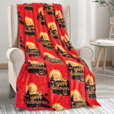 Elegant Comfort Pătură ușoară cu motive de Halloween, moale, confortabilă și plușată, perfectă pentru relaxare în acest sezon înfricoșător, 127 X 152,4 cm, Skull and Bones Paturi si Cuverturi Elegant Comfort Casa de Halloween 50 X 60