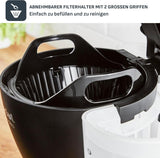Espressor cu filtru Tefal Includeo, espressor extrem de ușor de utilizat, potrivit pentru dreptaci și stângaci, deschidere automată a capacului, 1,25 l, 10 până la 15 cești, CM533811