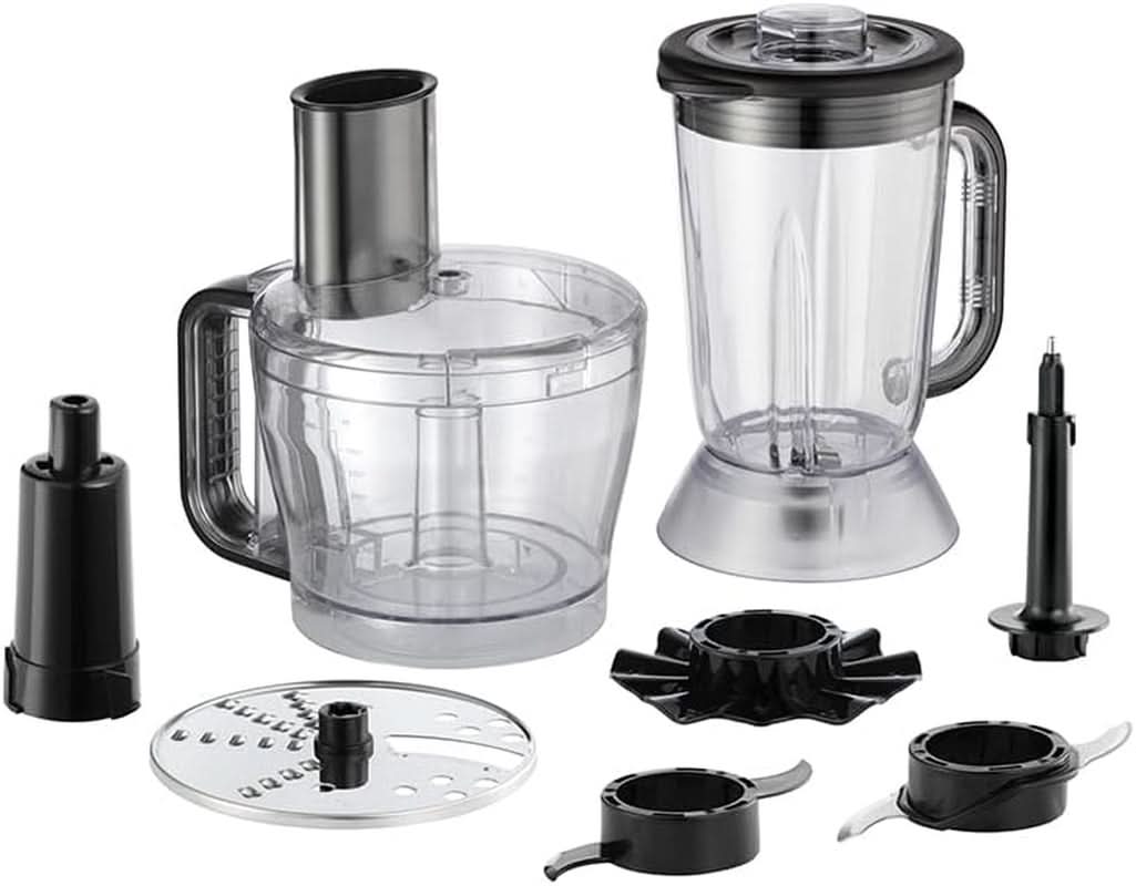 Robot de bucătărie Russell Hobbs [blender/tăietor de legume/mixer de masă/despicator/blender] Robot de bucătărie (frământare, amestecare și feliere), Matte Charcoal Bucatarie Naty Shop