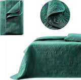 ROOM99 Leila Cuvertură de pat elegantă în crem 240 X 260 Cm Cuvertură de pat versatilă ca cuvertură de pat sau canapea Pătură de aruncare pentru pat și canapea Stil de cuvertură Ideal ca cuvertură de pat Paturi si Cuverturi Besuche den ROOM99-Store Verde închis 220X240
