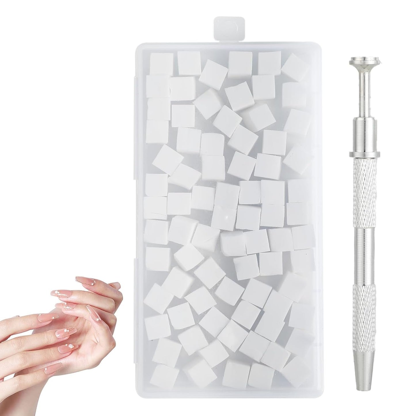Nägel Selber Machen ，Nageldesign-Hilfsmittel，100 Stück Nail Art Schwämme Mit Metallgreifer, Schwammpinsel & Sponge Brush Applikator Für Gradient Nail Art Designs