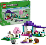 LEGO Minecraft Sanctuarul animalelor, jucărie cu multe figuri de animale pentru fete și băieți de la 7 ani, cadou pentru gameri și copii, set de modele de cărămizi ale biomului de câmpie 21253 Seturi de constructie Besuche den LEGO-Store Singur