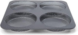 Hamburgerbrötchen, Perforiert, Antihaftbeschichtet, 4 Runde Mulden Mit Je 12 Cm, Pfannengröße 28 X 28 Cm, 2,5 Cm Tief, Mittelgroß, Schwarz Matrite si tavi pentru copt Naty Shop