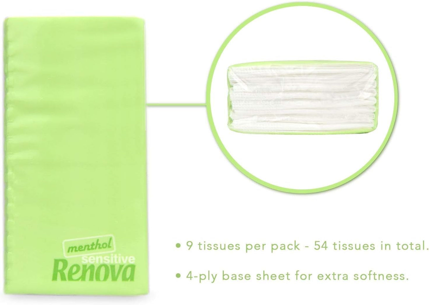 Șervețele de buzunar Renova SENSITIVE MENTHOL 6 pachete alb regulat 1 bucată (pachet de 6)
