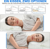 Pernă ortopedică de susținere a gâtului din spumă cu memorie - Pernă ergonomică, pernă anti sforăit pentru cei care dorm lateral, pe stomac și pe spate, Pilow, 60Cm X 40Cm X 12Cm Perne ortopedice cervicale Naty Shop