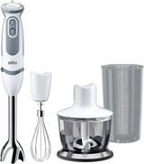 Braun Stabmixer MQ 5200WH - Multiquick 5 Vario Pürierstab Mit Edelstahl Mixfuß, 1000 Watt, Inkl. 600 Ml Mix- & Messbecher, Weiß/Grau Bucatarie Naty Shop Version 2019 – Schneebesen