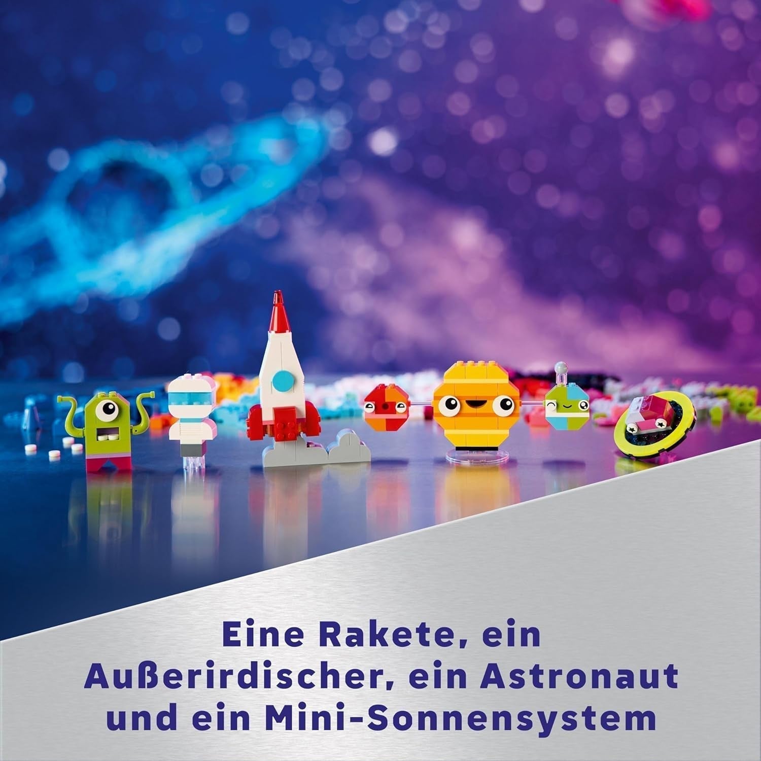 LEGO Classic Creative Space Planets, model construibil al sistemului solar pentru copii, jucărie spațială cu rachetă, navă spațială, planete și extratereștri, cadou pentru copii, băieți și fete de la 5 ani 11037 Seturi de constructie Besuche den LEGO-Store