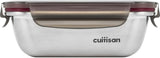 CANDL Cuitisan (Flora) borcan de depozitare a alimentelor din oțel inoxidabil cu capac cu clip, dreptunghiular, potrivit pentru cuptor cu microunde + cuptor, borcan de depozitare, EC7-SS10 2800ml Cutii depozitare alimente Naty Shop 14,8Cm X 10,8Cm X 5,3Cm / 300Ml