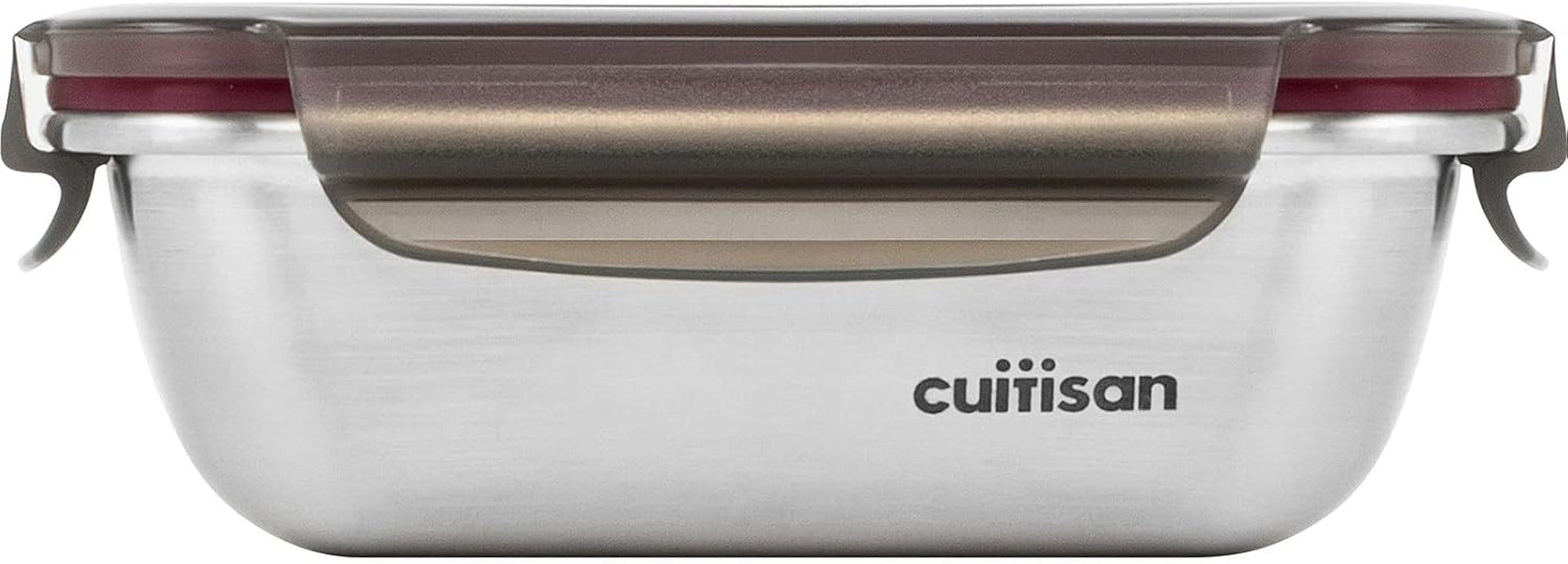 CANDL Cuitisan (Flora) borcan de depozitare a alimentelor din oțel inoxidabil cu capac cu clip, dreptunghiular, potrivit pentru cuptor cu microunde + cuptor, borcan de depozitare, EC7-SS10 2800ml Cutii depozitare alimente Naty Shop 14,8Cm X 10,8Cm X 5,3Cm / 300Ml