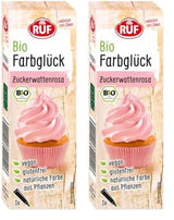 Colorant alimentar organic RUF roz vată de zahăr, cu sirop de agave pentru colorarea glazurii și pentru prăjituri decorative, fără gluten și vegan, 1 x 25g