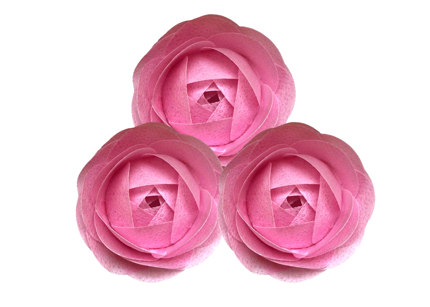 VafaCraft Set Decoratiuni Comestibile Din Vafa Trandafiri Roz - Realizate Manual, 3 Buc