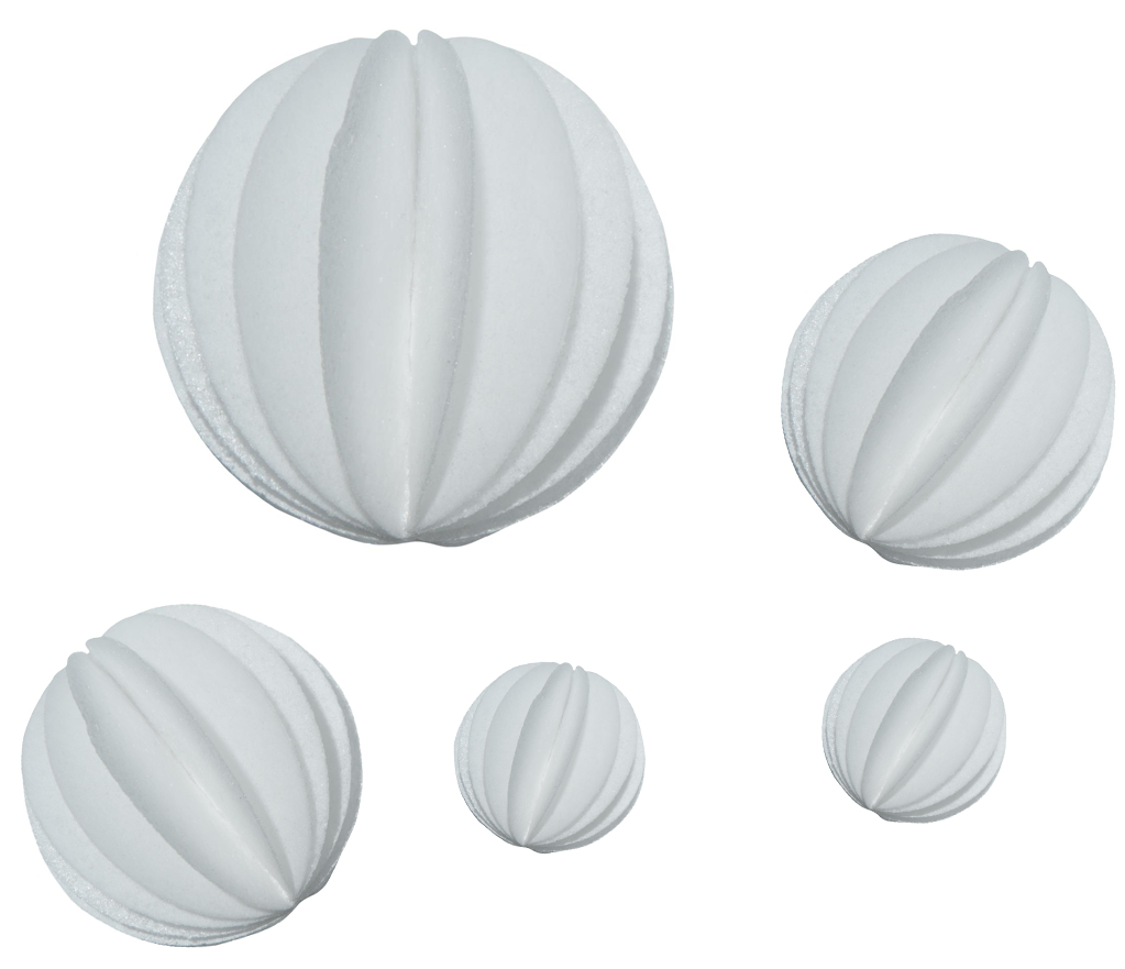 Vafa Delicii Set 5 Decoratiuni Comestibile Alb Sfera - Dimensiuni 4,5 cm, 3,3 cm si 2,5 cm