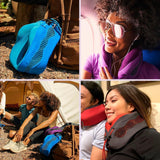 Pernă pentru gât Cabeau pentru călătorii cu zboruri lungi - Evolution Cool - Spumă de memorie de susținere cu deschideri de ventilație - Compact cu geantă de transport (Violet) Perne calatorie Naty Shop