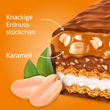 Knoppers Peanut Bar – 1 x 200 g (5 batoane) – Baton de ciocolată cu lapte și cremă de arahide, arahide sărate tocate, caramel și ciocolată cu lapte