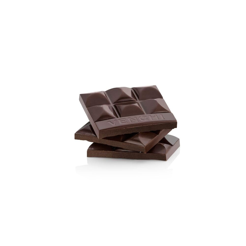 Venchi - Baton de ciocolată 85%, 70g - Cu boabe de cacao prăjite crocante - Fără gluten - Vegan