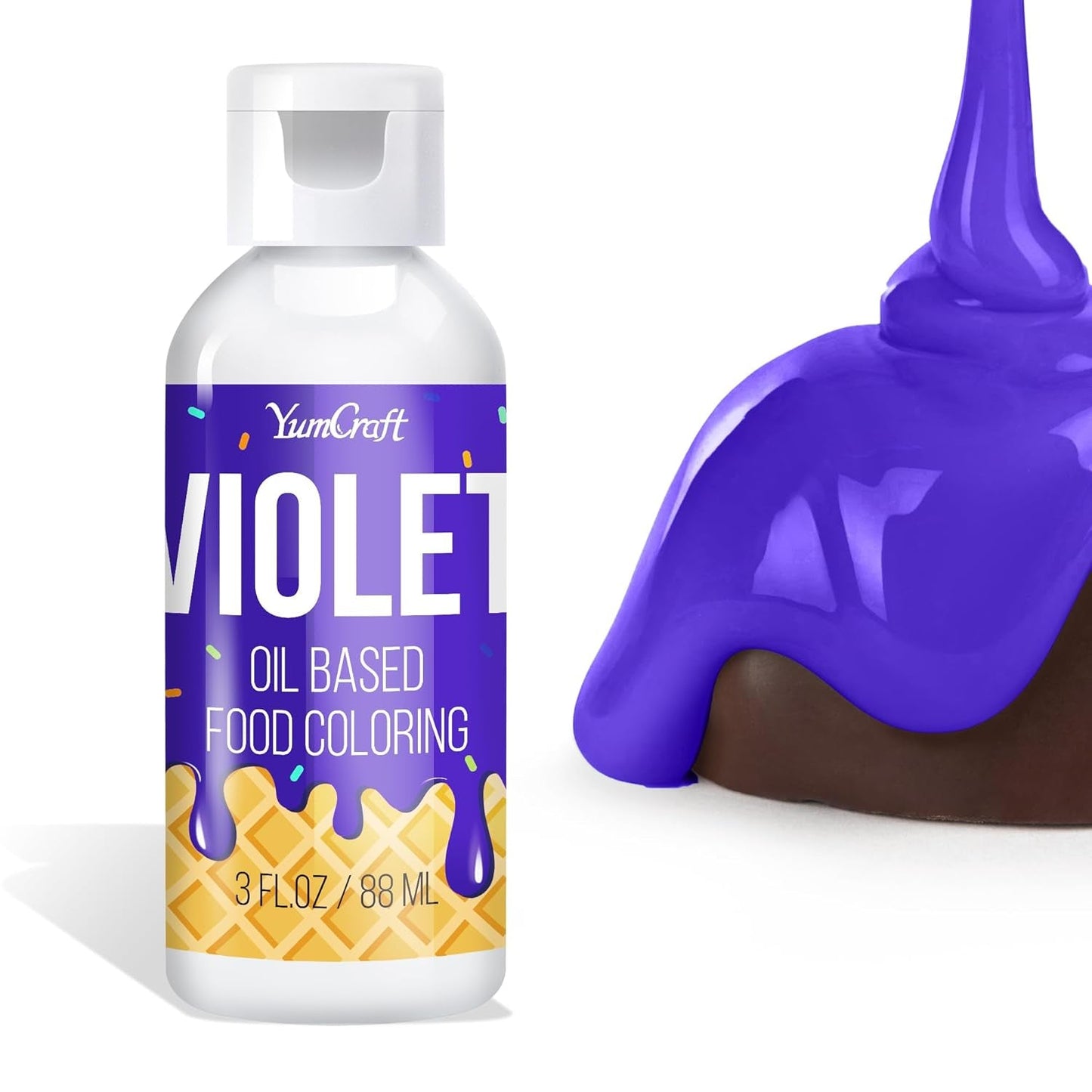 Colorant alimentar liposolubil - colorant alimentar pe bază de ulei pentru ciocolată, cremă de unt, bomboane, glazură - colorant alimentar concentrat pe bază de ulei pentru copt, gătit, fondant (alb, 88 ml)