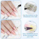 Harz Strasssteine 4200Pcs Strass Kristalle 1Mm-5Mm Gemischte Kinder Bastelsachen Kit Mit Strass Mit Picking Pinzette Und Stift Für DIY Nägel Kleidung Kunsthandwerk Gemischt Becher Party (A)