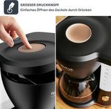 Espressor cu filtru Tefal Includeo, espressor extrem de ușor de utilizat, potrivit pentru dreptaci și stângaci, deschidere automată a capacului, 1,25 l, 10 până la 15 cești, CM533811