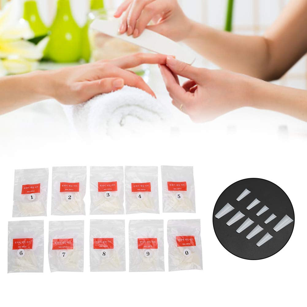 500 de bucăți de vârfuri de unghii false, vârfuri de unghii naturale artificiale franceze pentru manichiură, L, unghii false DIY, gel UV oval, accesorii pentru unghii pentru femei și fete (culoare naturală)