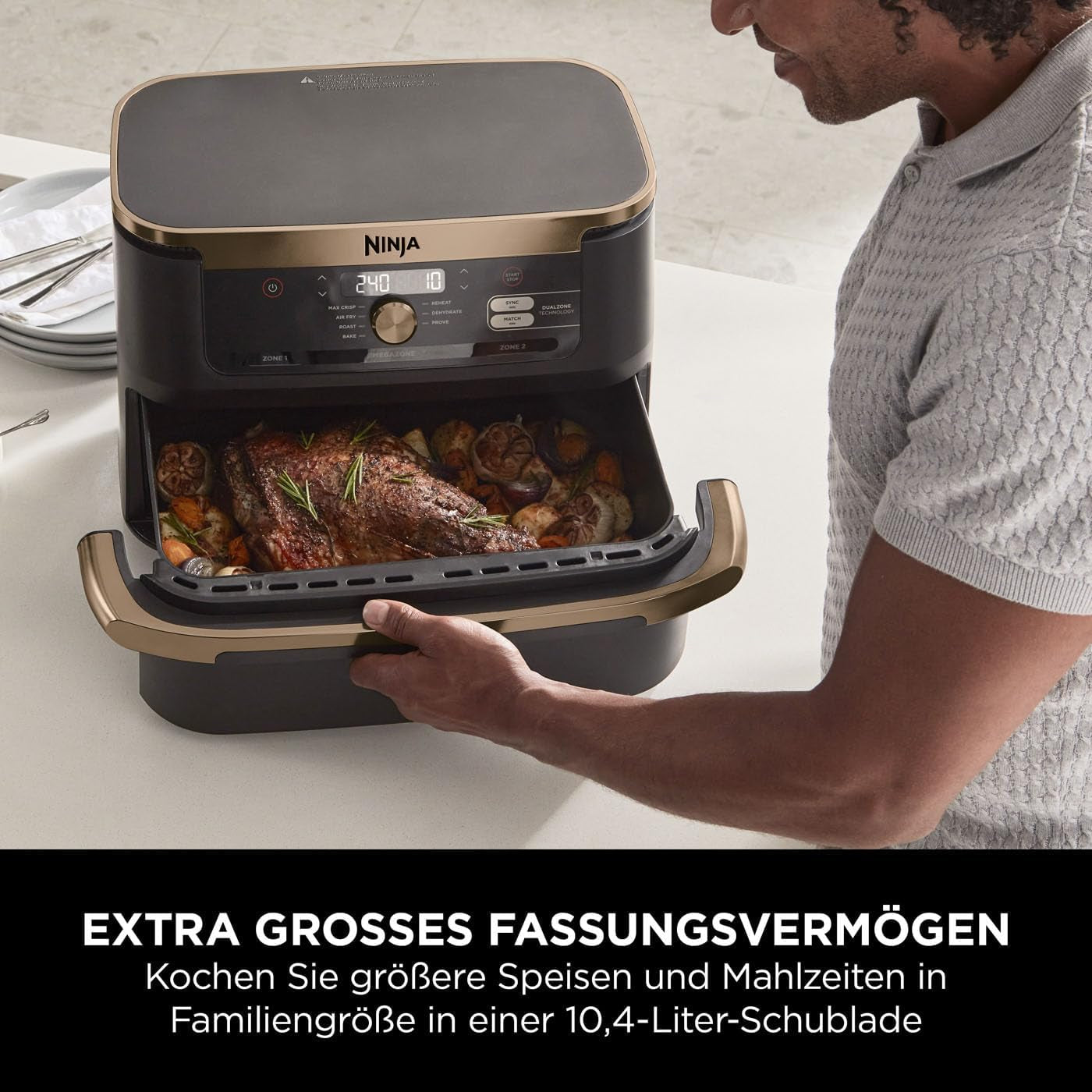 Ninja Foodi Flexdrawer Dual Zone Air Fryer, AF500EUCP Electrocasnice Naty Shop