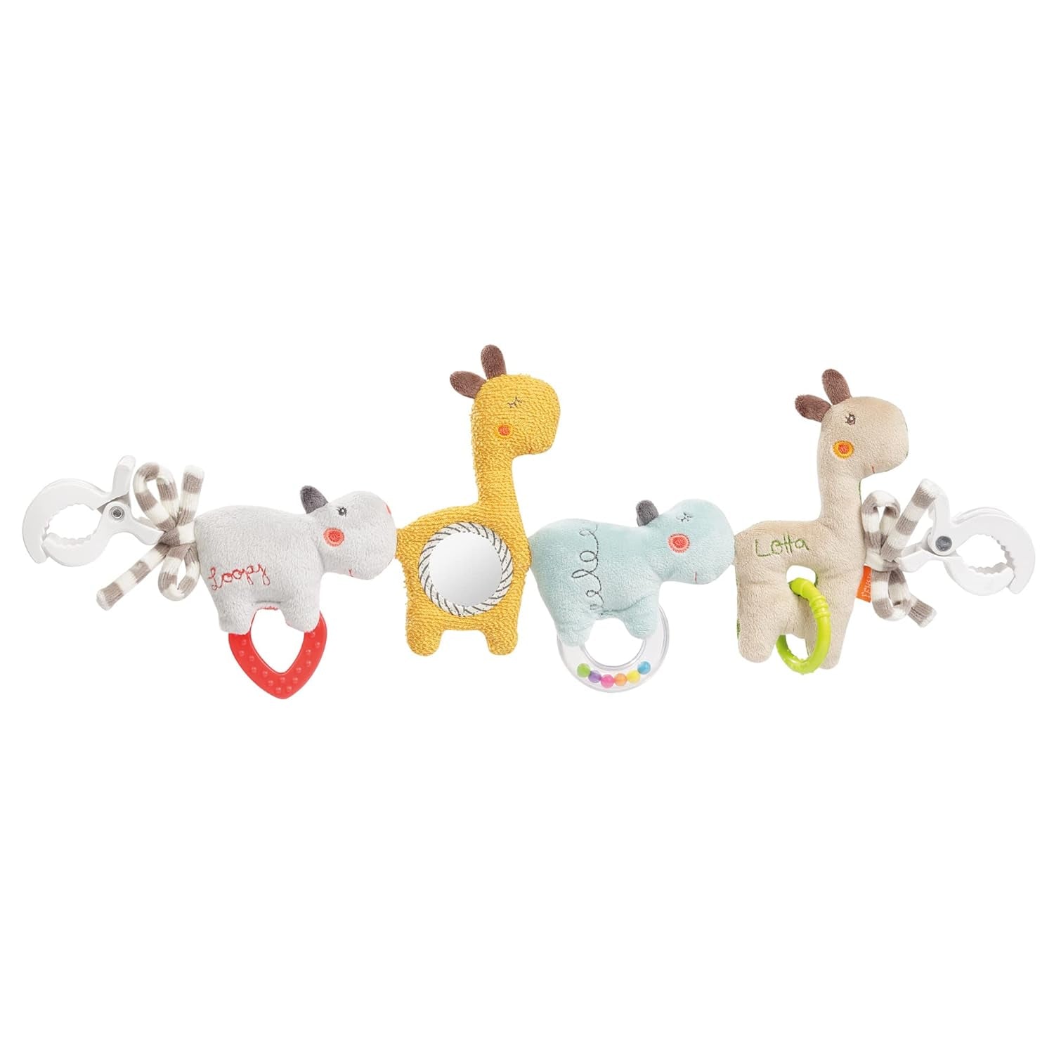 Fehn lanț mobil pentru copii Panda Baby Mobile - lanț mobil pentru copii cu figuri drăguțe - jucărie pentru copii pentru agățare flexibilă - jucărie pentru cărucior pentru bebeluși și copii mici de la 0+ luni Jucarii Bebe Naty Shop Loopy Lotta