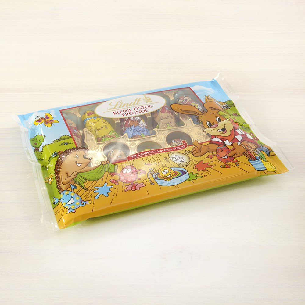Micii Prieteni de Paște cu Ciocolată | 2 x 100 g și Decor de Ciocolată Mini Ouă cu Lapte Alpin | 2 x 180 g Pliculețe | Ouă de ciocolată cu lapte premium, ambalate vesel și colorat, în patru culori, pentru Paște