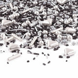 Streusel Glück Black Beauty, Mix Sprinkles Argintiu - Negru, 90 grame Sprinkles Naty Shop 90 grame