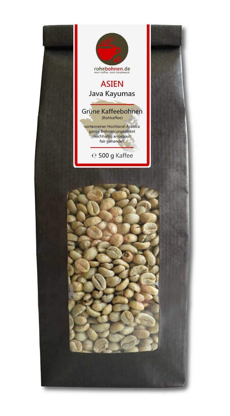 Cafea crudă - Cafea verde Etiopia, Java, Honduras organică (pachet redus boabe de cafea verde 3x500g) - certificată GMP