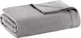 Madison Park 100% bumbac egiptean, respirabil, pătură confortabilă, tricotat premium, sezon de lux, acoperire ușoară pentru pat, canapea și canapea, pat Full/Queensize, Rose Plapumi si pilote Naty Shop Gri Full/Queen (90"X90")