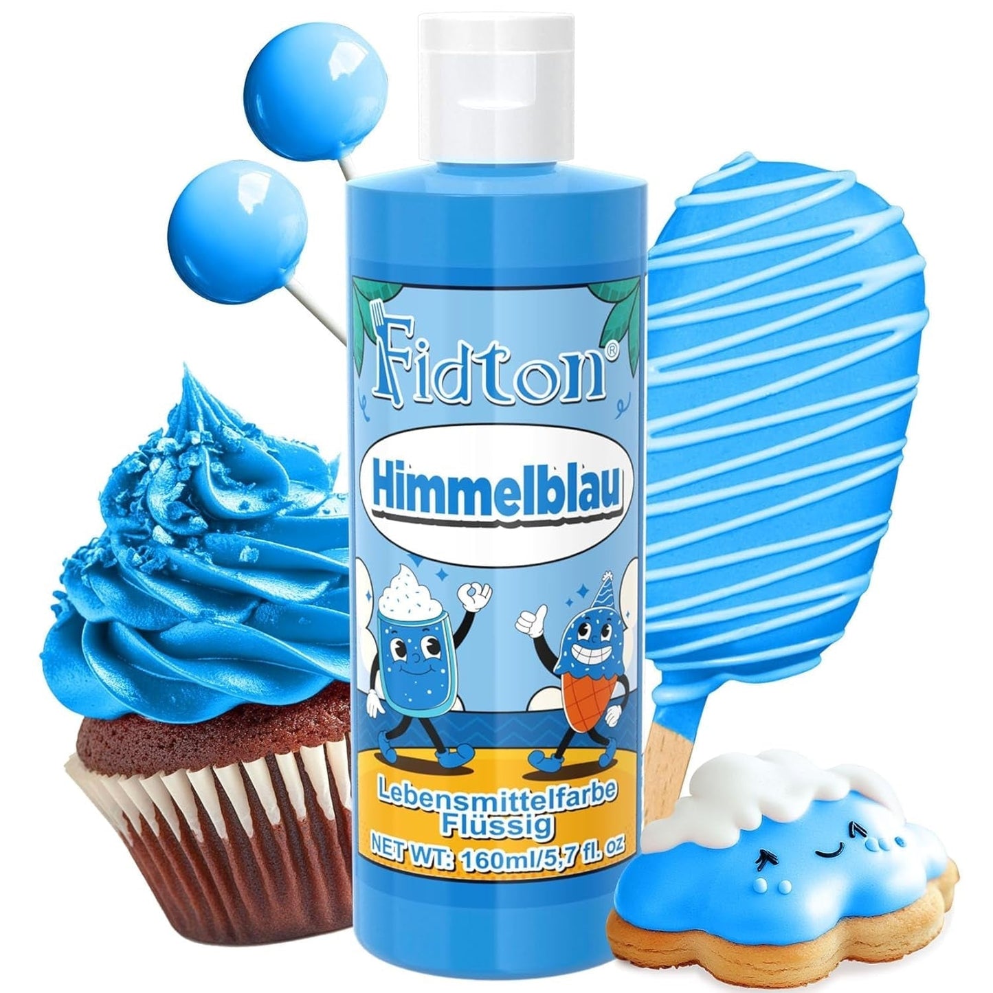 Colorant alimentar gel - Fidton 7 culori colorant alimentar foarte concentrat, decorațiuni comestibile pentru tort pentru fondant, colorant alimentar pentru colorarea ouălor, gogoșilor, macaroanelor - 10 ml