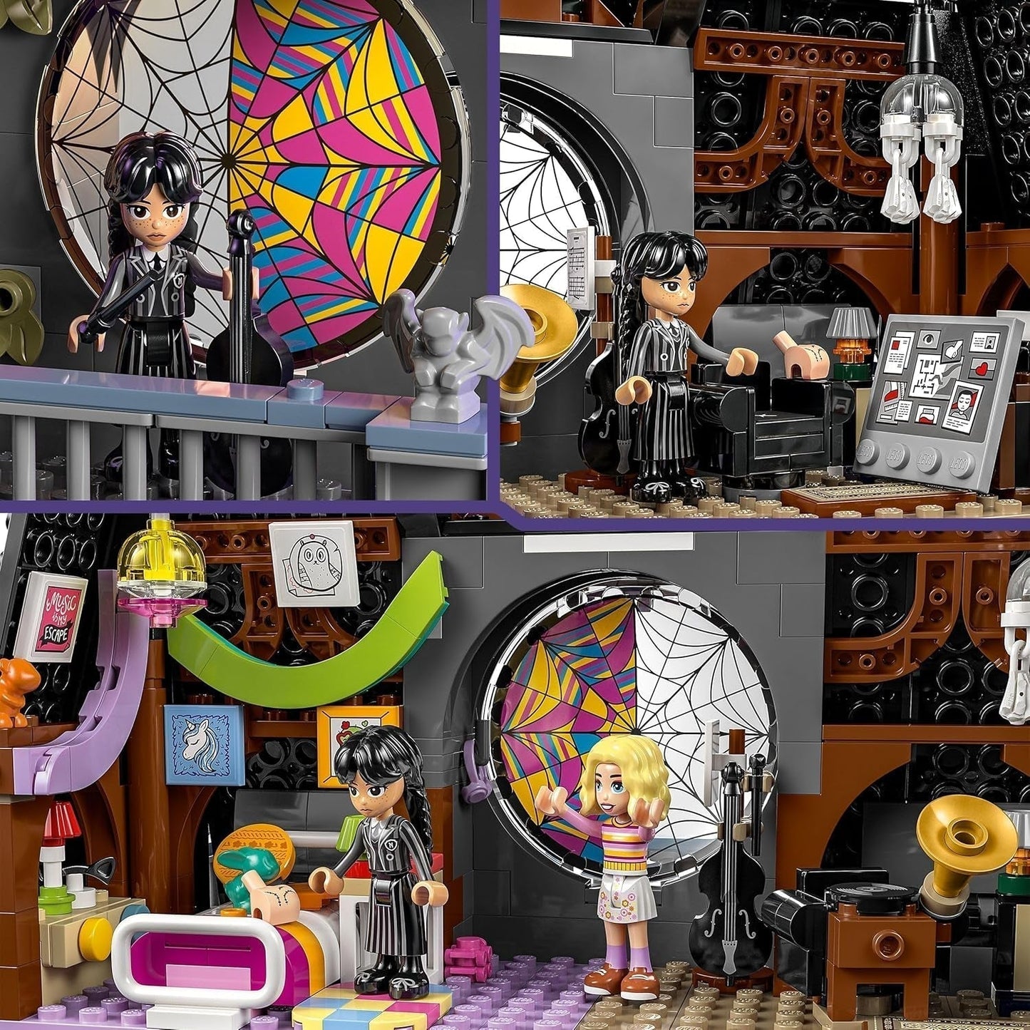 LEGO Wednesday: Miercurea și camera lui Enid din dormitor, Academia Nevermore de colecționat și remodelat, set de colecție cu 4 figurine, jucării pentru fete, băieți și fani 76781 Seturi de constructie Besuche den LEGO-Store