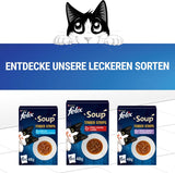 Felix Soup Strips, supă pentru pisici, varietate mixtă, pachet de 8 (8 x 6 pliculețe a câte 48 g fiecare)