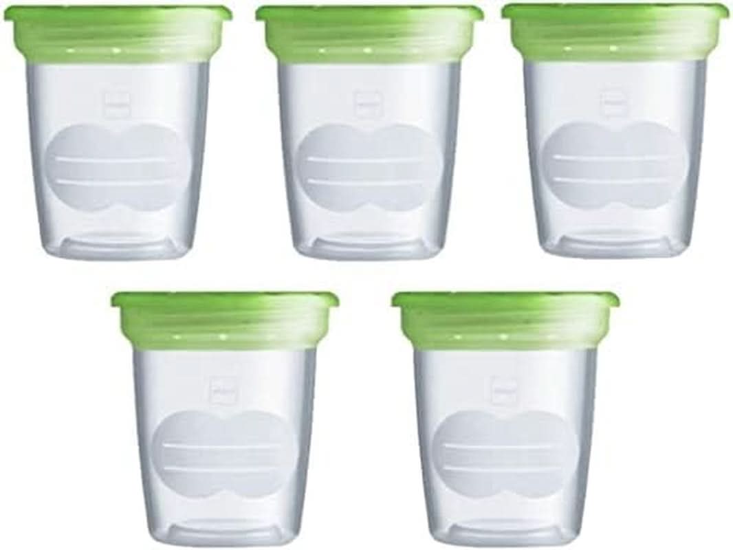 MAM Set cu 5 recipiente pentru lapte și alimente, fabricate din plastic, fără Bpa și Bps Accesorii Hrana si Alaptare Bebe Naty Shop